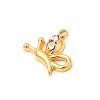 304 Stainless Steel Rhinestone Pendants STAS-P431-11G-2