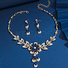 Alloy Rhinestone Stud Earrings & Necklaces Sets for Women WGAAFBB-05-1