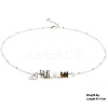 667 Stainless Steel with Natural Dalmatian Jasper & Natural Howlite & Natural Tiger Eye Chip Pendant Necklaces FS-WGFED6E-09-2