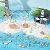 Ocean Theme Synthetic Turquoise & Natural Shell Dangle Earrings DIY Making Kit DIY-SC0025-79-4