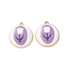 Plating Eco-Friendly Printed Alloy Pendants AL-CBAE25B-01E-G-1