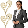 2Pcs Alloy Heart Brooch Pin JEWB-CP0001-60-1