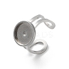 Tarnish Resistant 201 Stainless Steel Pad Ring Settings LS-STAS-K278-07B-P-1