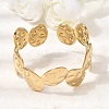 Hammered 304 Stainless Steel Cuff Bangles for Women BJEW-T030-03G-1