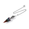 Natural & Synthetic Gemstone Chip & Epoxy Resin Dowsing Pendulum Big Pendants AJEW-N004-01A-1