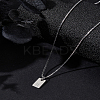 1Pc Stainless Steel Letter Rectangle Pendant Necklaces NJEW-LP0001-34H-P-3