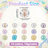 150g 15 Colors Imitation Jade Glass Round Seed Beads GLAA-AR0001-62-2
