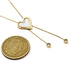 PVD Vacuum Plating 304 Stainless Steel Enamel Heart Pendant Necklaces NJEW-C063-03G-02-5
