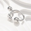 304 Stainless Steel Round Cuff Rings for Women RJEW-A063-01B-P-5