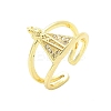 Brass Micro Pave Cubic Zirconia Cuff Rings RJEW-P149-01A-G-4