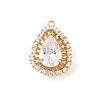 Brass Micro Pave Cubic Zirconia Pendants KK-E791-02G-1