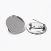 Non-Tarnish 304 Stainless Steel Brooch Cabochon Settings LS-STAS-L253-010A-P-2