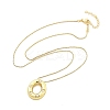 Brass & Plastic Pearl Letter Pendant Box Chain Necklaces for Women NJEW-U017-01G-15-3
