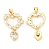 Rack Plating Brass Micro Pave Cubic Zirconia Pendants KK-A185-25G-2