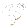 304 Stainless Steel Round Beaded Cable Chain Necklaces NJEW-D319-02A-GP-4