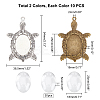 20Pcs 2 Colors Turtle Alloy Pendant Cabochons Settings DIY-PH0003-26-5