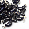 Moon Synthetic Blue Goldstone Pendants G-Q369-08-1