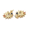 Sun with Moon Brass Micro Pave Colorful Cubic Zirconia Pendants KK-G406-37G-3