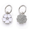 Enamel Style Flower Alloy Rhinestone Charms ENAM-S085-08-3