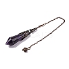 Natural Amethyst Pointed Dowsing Pendulum Big Pendants G-H285-06R-A04-4