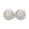 Brass Micro Pave Clear Cubic Zirconia Beads KK-S389-17P-1