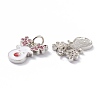Brass Micro Pave Cerise Cubic Zirconia Pendants ZIRC-Z008-15P-3