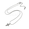 304 Stainless Steel Crystal Rhinestone Cross Pendant Round Snake Chain Necklaces for Women NJEW-Z044-05P-2