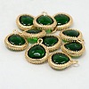 Real 18K Gold Plated Brass Glass Pendants LS-GLAA-J043-01G-1