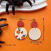 Halloween Alloy Polymer Clay Dangle Stud Earrings FS-WGD4736-08-3