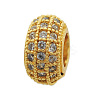Brass Micro Pave Clear Cubic Zirconia Spacer Beads KK-N241-LA827-2-NR-1