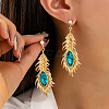 Alloy Rhinestone Stud Dangle Earrings for Women WG327FE-01-1