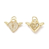 Brass Micro Pave Clear Cubic Zirconia Charms X-ZIRC-L076-051G-2