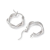 Rhodium Plated 925 Sterling Silver Hoop Earrings EJEW-K258-15B-P-2