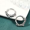 Horse Eye 316 Surgical Stainless Steel Clear Cubic Zirconia Hoop Earrings EJEW-G416-38AS-3