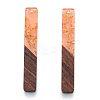 Transparent Resin & Walnut Wood Big Pendants RESI-N025-034-A05-2