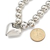 2Pcs 2 Styles Alloy Heart Pendant Necklaces Set NJEW-P319-02P-7