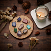 21 Pcs 7 Colors Red Rainbow Jasper & Topaz Jade & Tiger Eye & Green Aventurine & Blue Spot Stone & Amethyst & Turquoise Pendants G-SC0002-18P-4