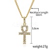 Alloy Crystal Rhinestone Ankh Cross Pendant Necklaces for Women FS-WGA4DD0-09-1