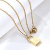 304 Stainless Steel Rolo Chain Pendant Necklaces NJEW-S444-01G-17-1