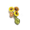 Flower Alloy and Imitation Pearl Brooch PW-WG929A6-05-1
