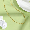304 Stainless Steel Rice Beads Round Snake Chain Necklaces NJEW-D322-03G-3