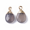 Natural Grey Agate Pendants G-S359-017C-2