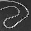 4mm Rack Plating Brass Flat Snake Chain Necklaces for Women Men MAK-L044-14P-3