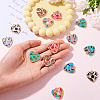 14Pcs 7 Colors Rack Plating Alloy Enamel Pendants ENAM-TA0002-54-6