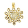 Rack Plating Brass Pave Cubic Zirconia Pendants KK-U029-07G-1