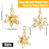 8Pcs Rack Plating Brass Micro Pave Clear Cubic Zirconia Pendants KK-BBC0021-87-2