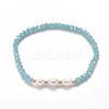 Faceted Glass Bead Stretch Bracelets BJEW-JB05488-04-5