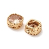 Brass Micro Pave Clear Cubic Zirconia Charms KK-B110-01G-06-2
