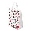 Christmas Theme Printed Paper Tote Bags with Handles ABAG-B008-02-3
