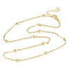 3.5MM Round Ball Brass Oval Link Chain Necklaces for Women NJEW-K271-18G-2